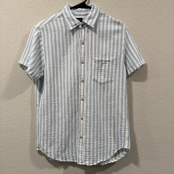 J.Crew seersucker striped short sleeve button-up Size S - Picture 2 of 6